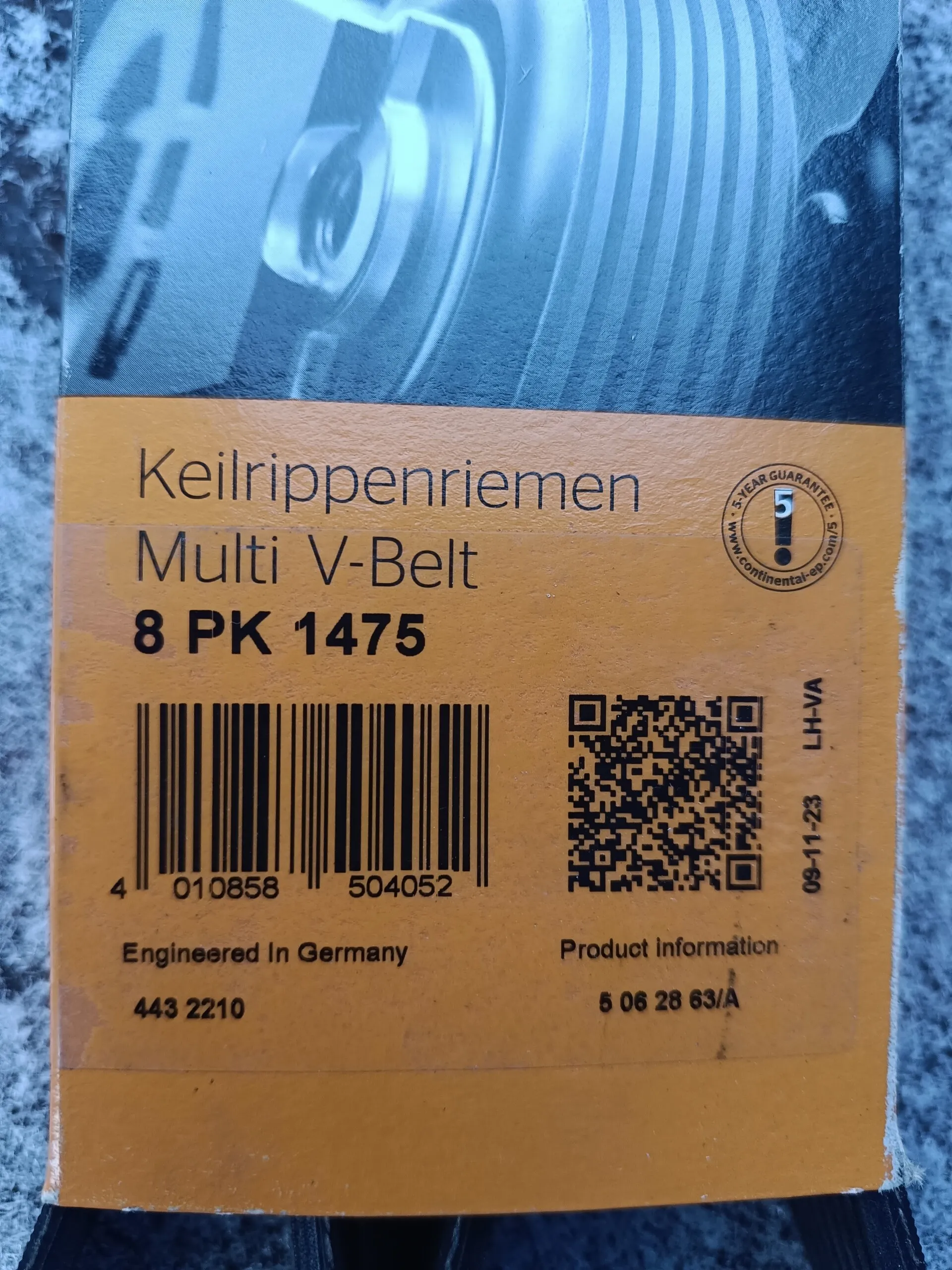 ремень поликлиновый 8PK1475